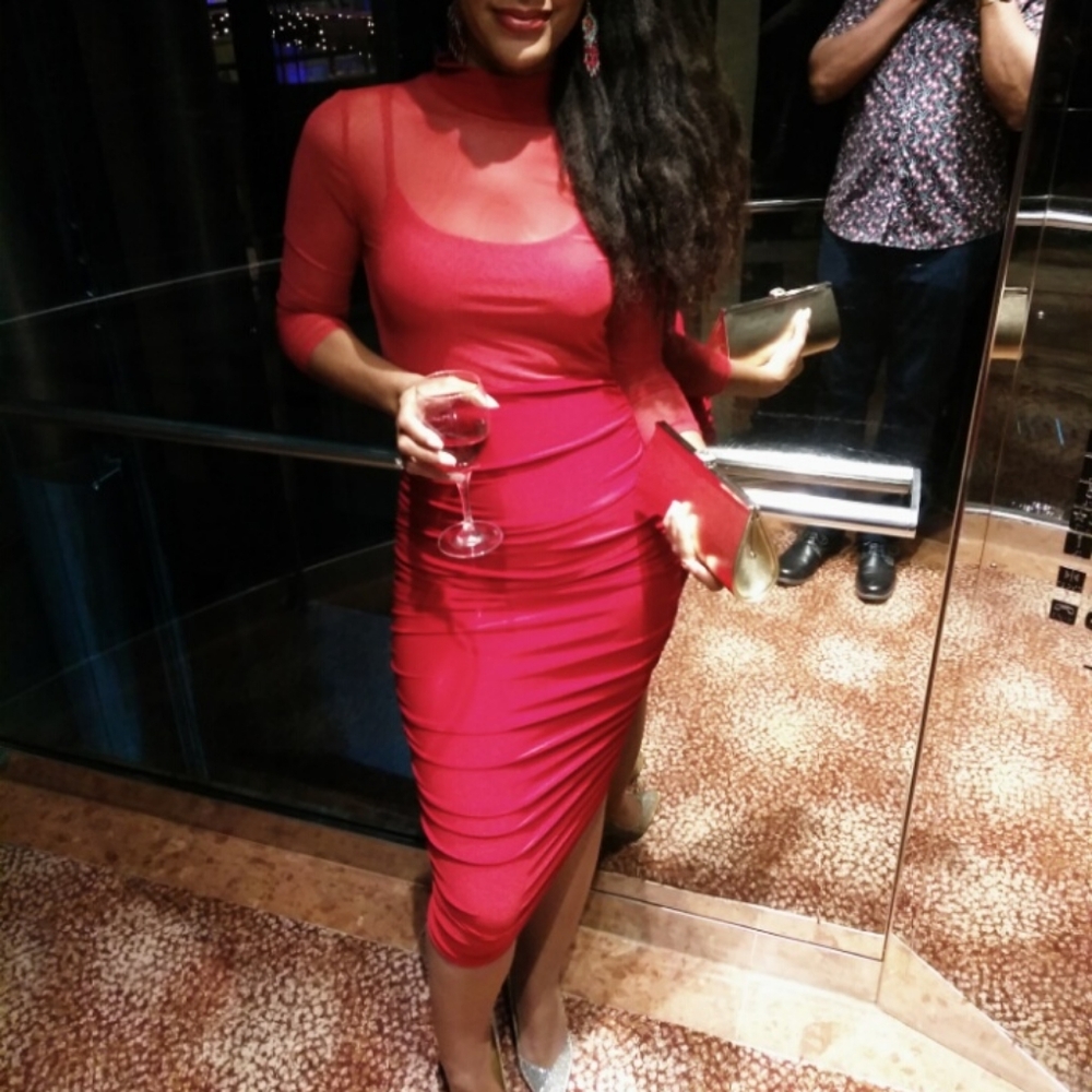 Sheer Red Dress